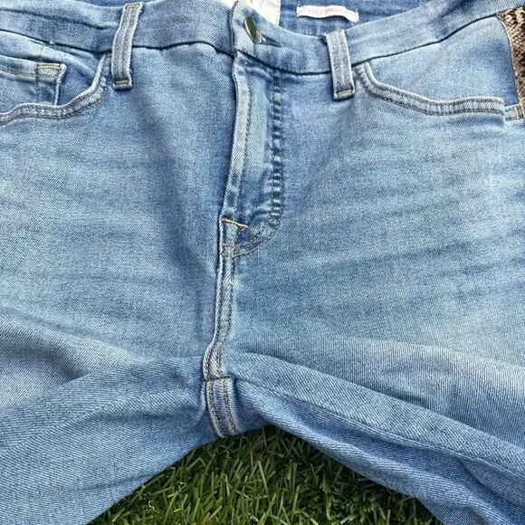 Jen7 for 7 For All Mankind Crest Ankle Straight Snakeskin Stripe Denim Jeans 8 - Picture 6 of 10